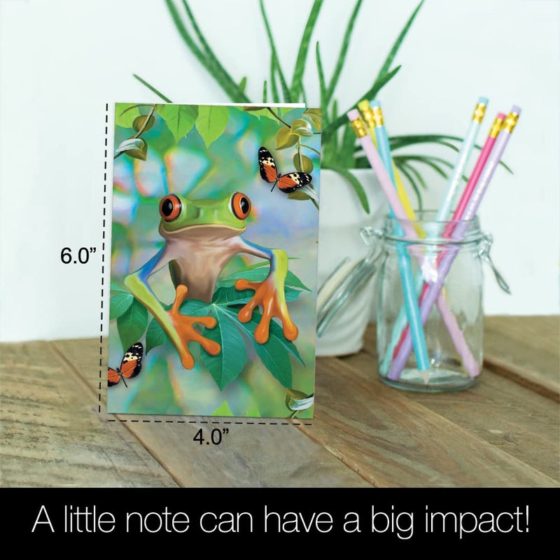 Tree-Free Greetings EcoNotes 12 Count Frog Framed All Occasion Notecard Set with Envelopes, 4 x 6 Inches (FS56911) - Image 5